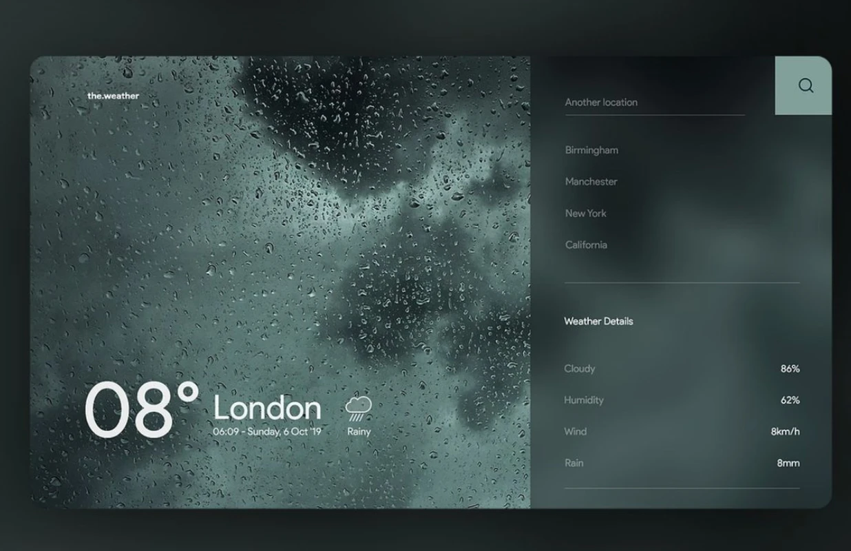 Interface météo Precog : température, conditions et détails par ville